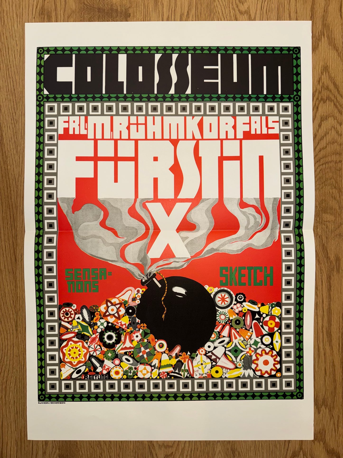 Colosseum Fürstin X Poster 1908 Remigius Geyling | Jugendstil Theater Plakat