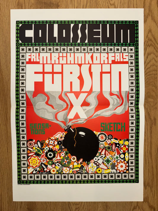 Colosseum Fürstin X Poster 1908 Remigius Geyling | Jugendstil Theater Plakat