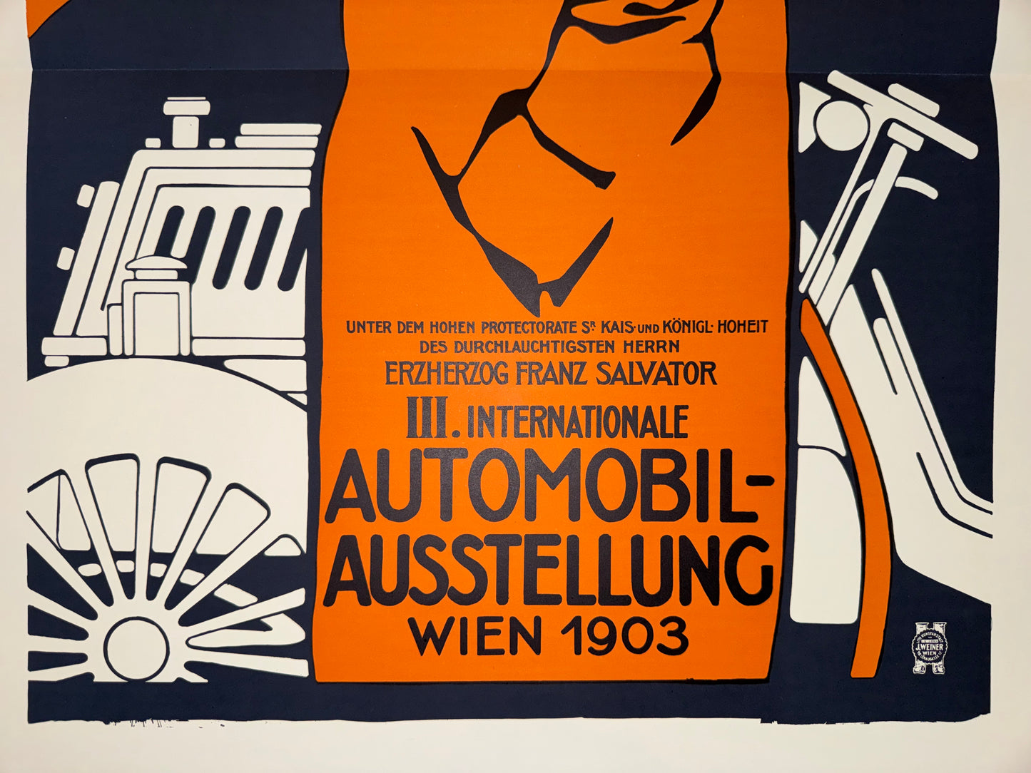 Automobil Ausstellung Wien 1903 Plakat Julius Klinger | Jugendstil Auto Vintage