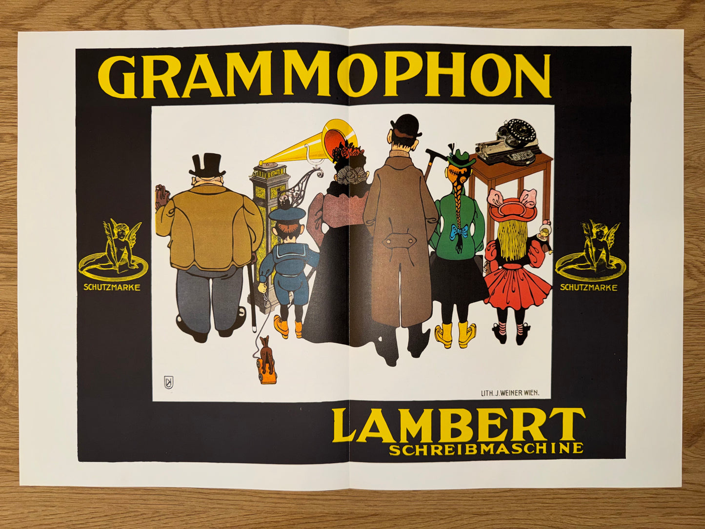 Grammophon Plakat 1902 Julius Klinger | Jugendstil Werbung Wien Schreibmaschine