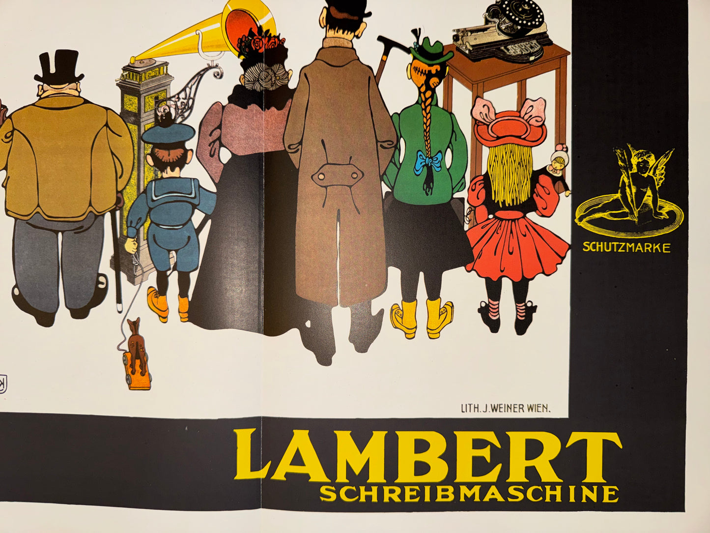 Grammophon Plakat 1902 Julius Klinger | Jugendstil Werbung Wien Schreibmaschine