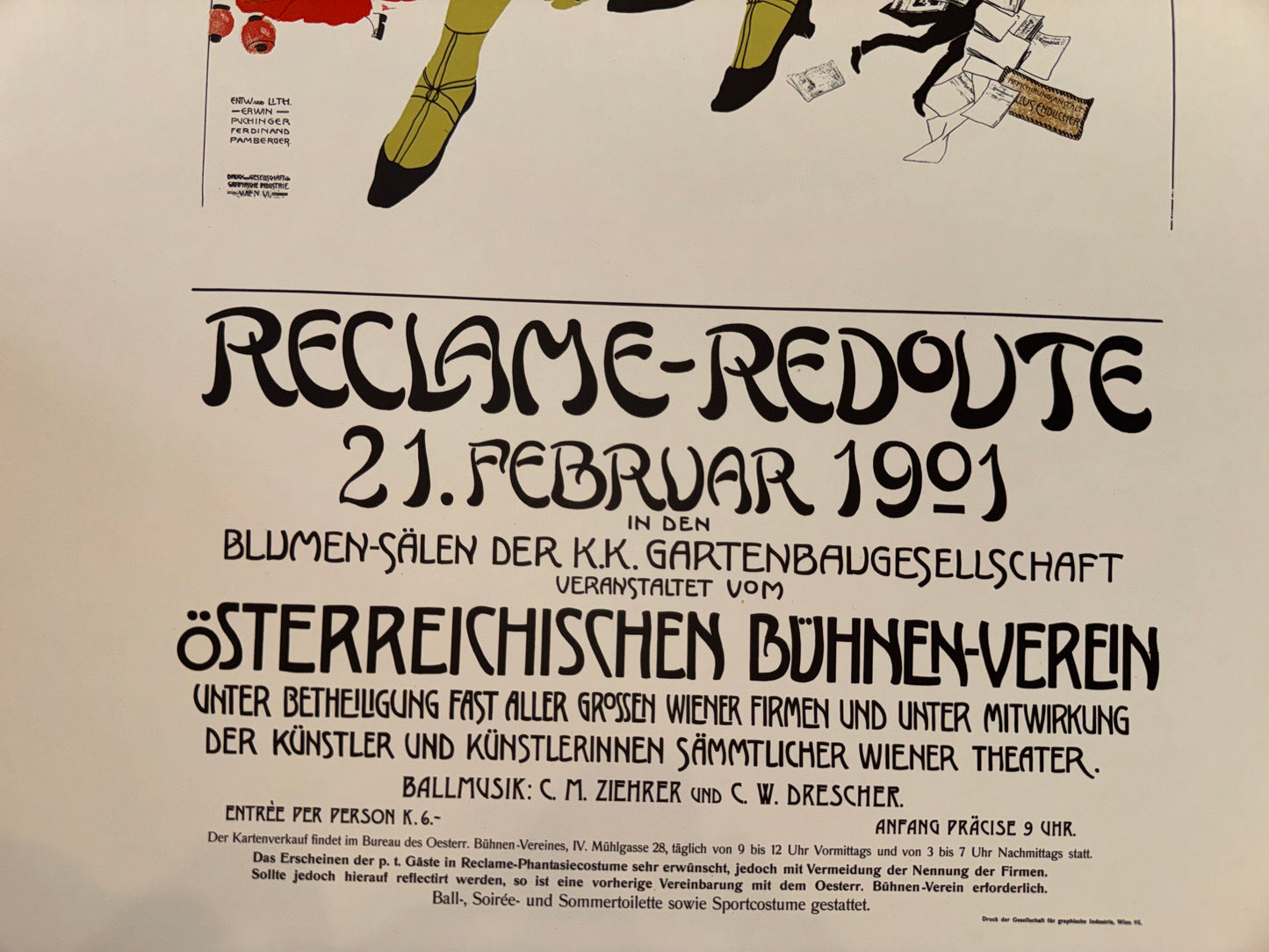 Reclame-Redoute 1901 Wien Plakat Jugendstil Puchinger Pamberger