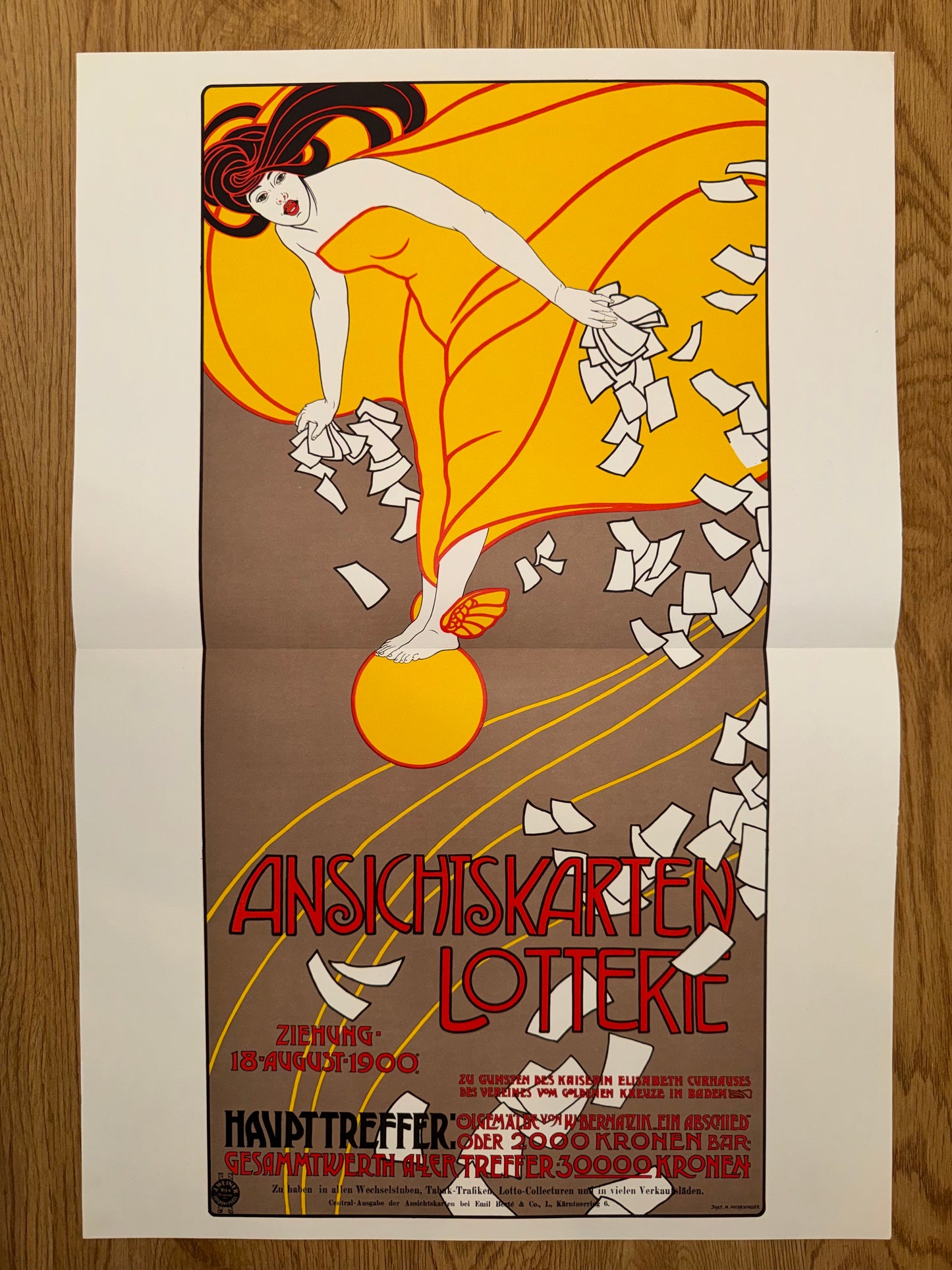 Ansichtskarten Lotterie 1900 Auchentaller | Wiener Jugendstil Plakat Secession