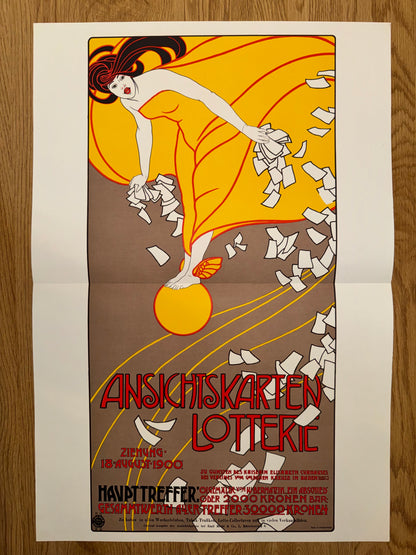 Ansichtskarten Lotterie 1900 Auchentaller | Wiener Jugendstil Plakat Secession
