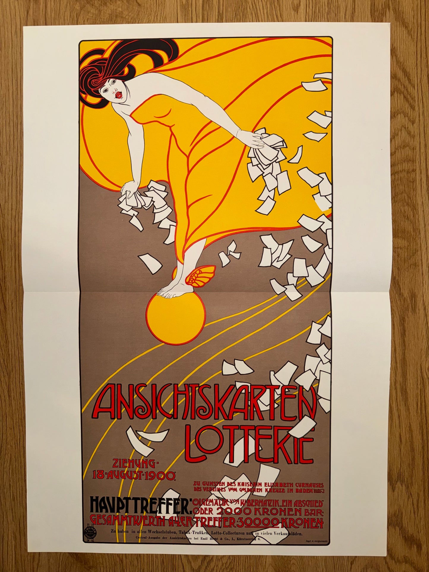 Ansichtskarten Lotterie 1900 Auchentaller | Wiener Jugendstil Plakat Secession