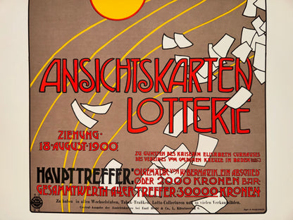 Ansichtskarten Lotterie 1900 Auchentaller | Wiener Jugendstil Plakat Secession