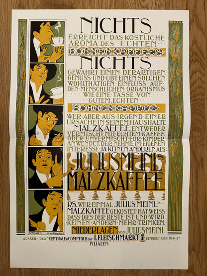 Julius Meinl Malzkaffee 1899 | Jugendstil Plakat Typografie Kaffee Reklame