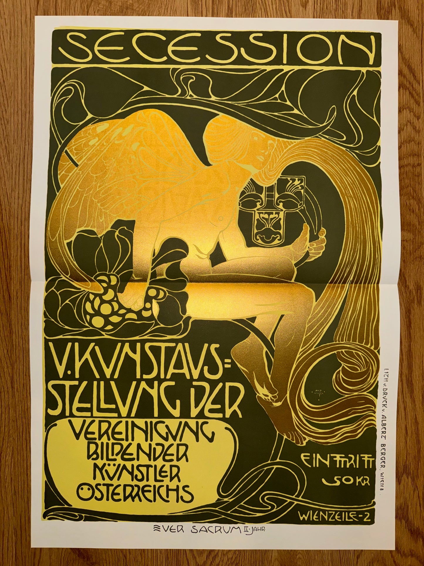 Koloman Moser Secession Poster 1899 Wien | Wiener Jugendstil Kunstplakat Gold
