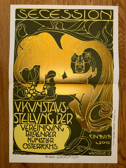 Koloman Moser Secession Poster 1899 Wien | Wiener Jugendstil Kunstplakat Gold