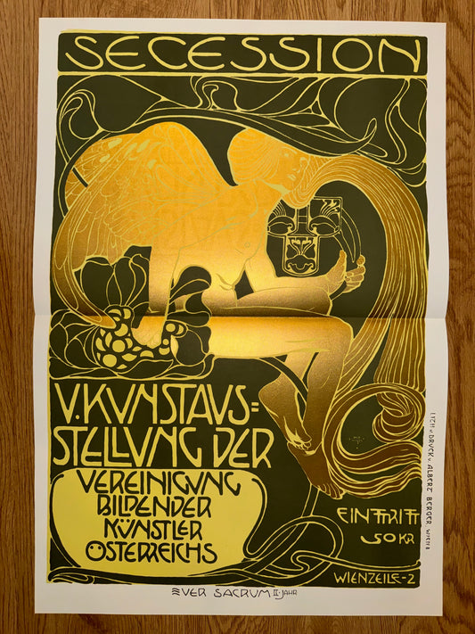 Koloman Moser Secession Poster 1899 Wien | Wiener Jugendstil Kunstplakat Gold