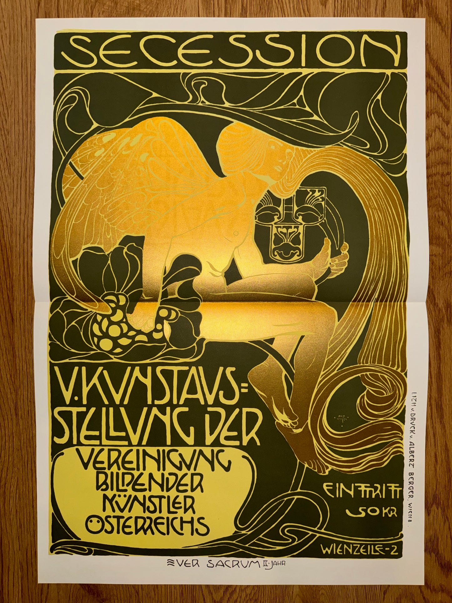 Koloman Moser Secession Poster 1899 Wien | Wiener Jugendstil Kunstplakat Gold