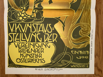 Koloman Moser Secession Poster 1899 Wien | Wiener Jugendstil Kunstplakat Gold