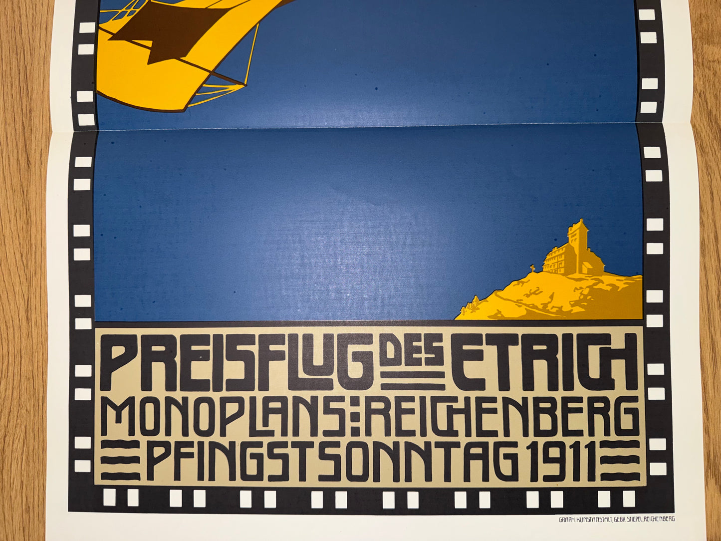 Beran Etrich Monoplan 1911 | Jugendstil Plakat | Art Nouveau Poster | Flugzeug Werbung