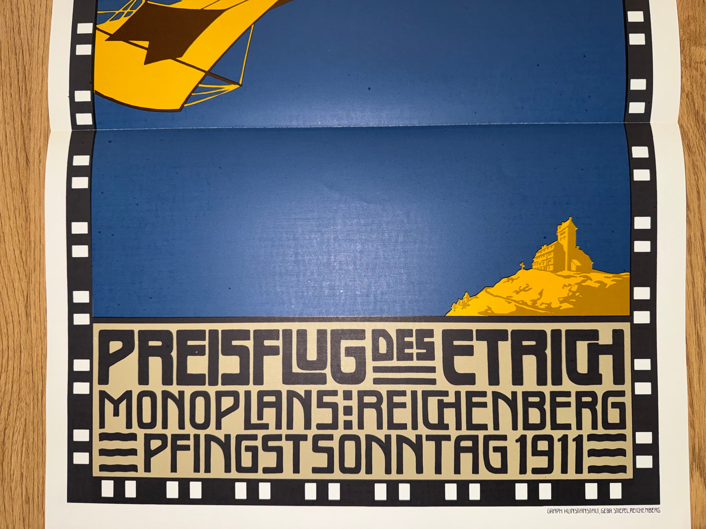 Beran Etrich Monoplan 1911 | Jugendstil Plakat | Art Nouveau Poster | Flugzeug Werbung