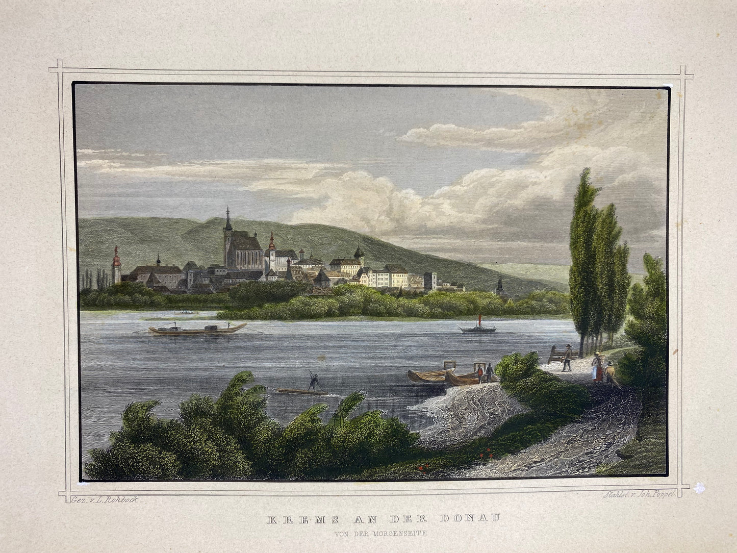 1850 Krems an der Donau Original Stahlstich | Wachau Oberösterreich