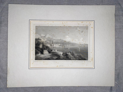Spalato Split Dalmatien 1850 Original Stahlstich | Stadtansicht Kroatien Adria