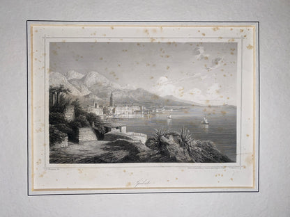 Spalato Split Dalmatien 1850 Original Stahlstich | Stadtansicht Kroatien Adria