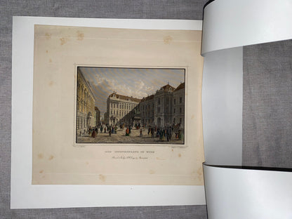 Original Stahlstich Wien 1850 | Josephsplatz Hofburg | Historische Stadtansicht