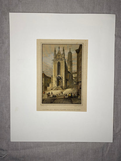 1850 Kirche Maria am Gestade Salvatorgasse | kolorierter Stahlstich Wien | Redemptoristen