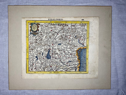 1610 Original Kupferstichkarte Tirolensis | Tirol Landkarte Südtirol Italien | Kartografie Alpen