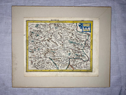 1610 Original Kupferstichkarte Stiria | Steiermark Landkarte koloriert | Kartografie Styria