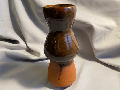 Dekorative Vase Braun 1960er