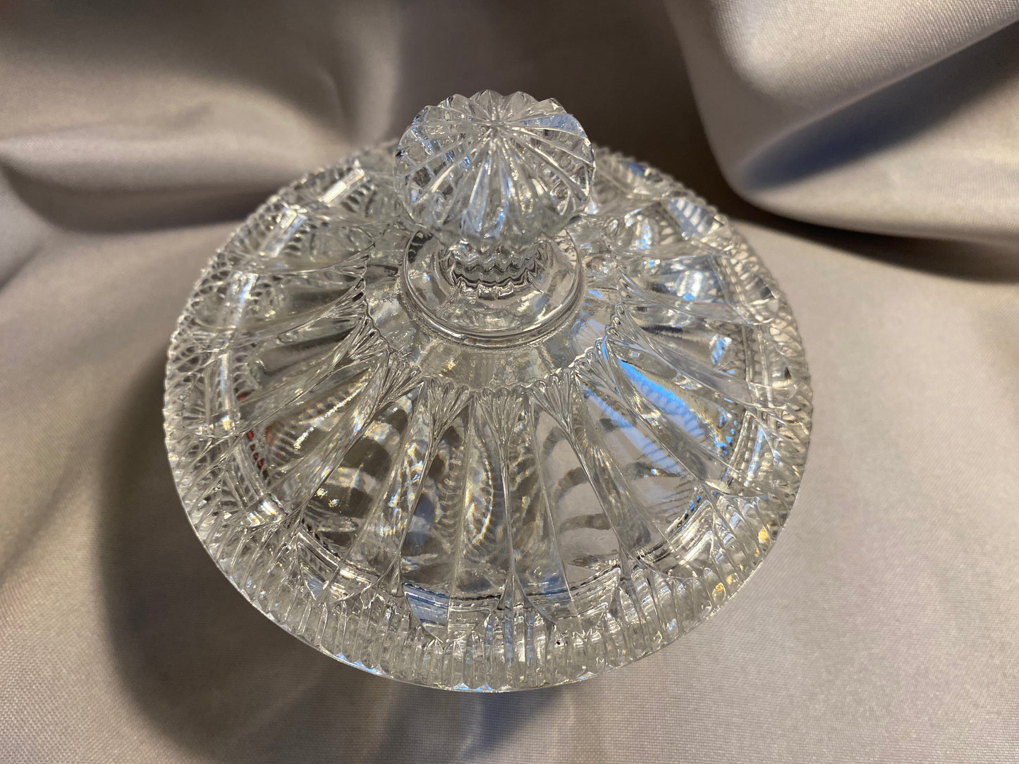 Kristallglas Schale mit Deckel 1940er