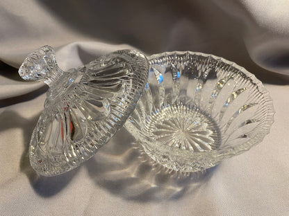 Kristallglas Schale mit Deckel 1940er