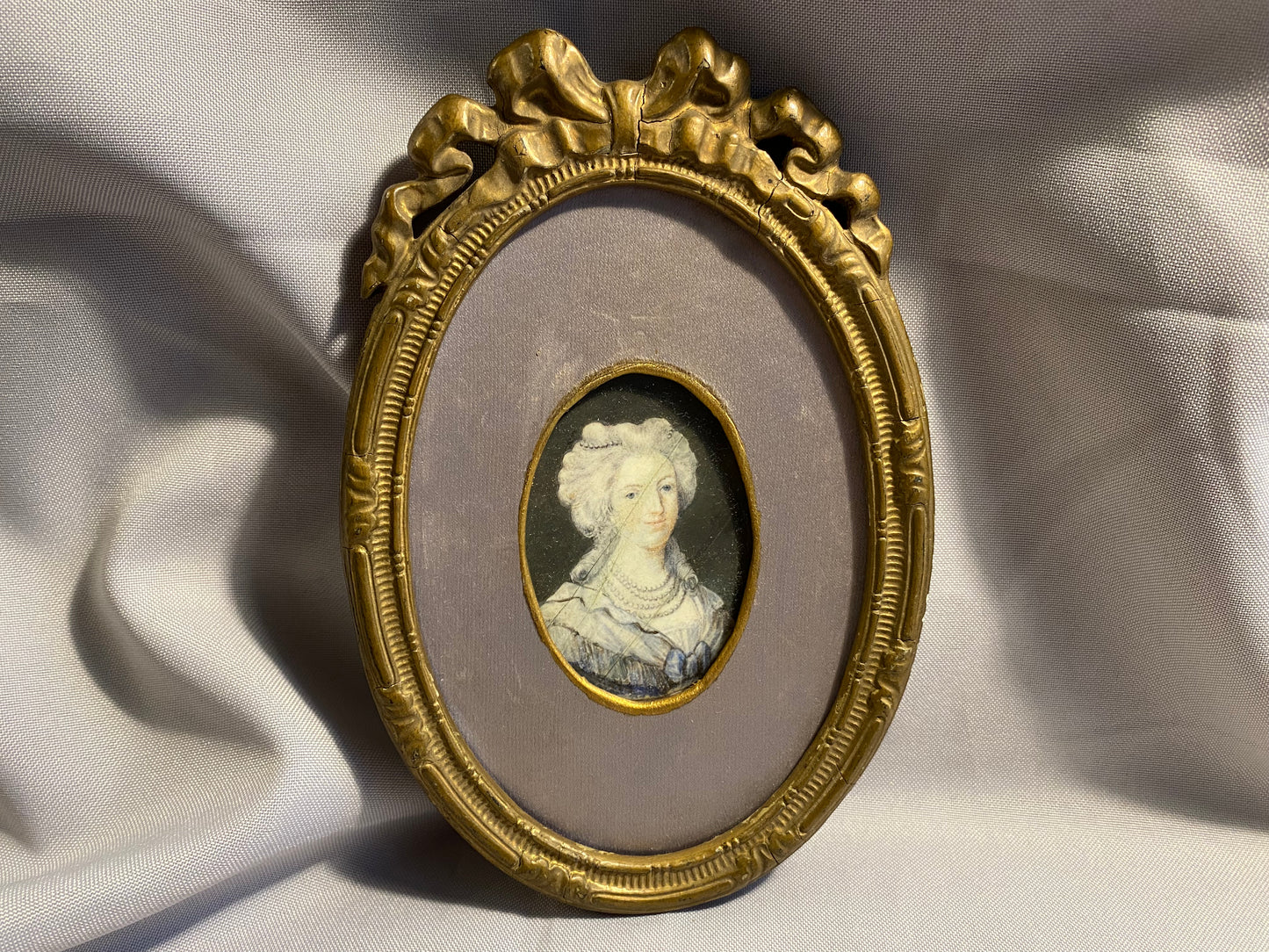Miniatur-Gemälde Dame Österreich 1850er