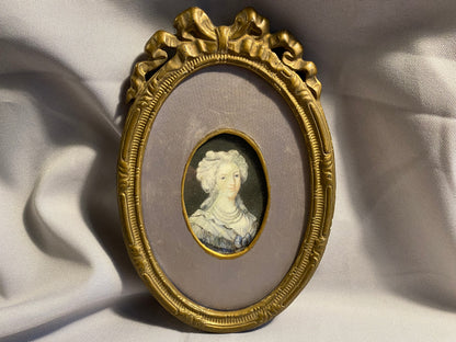 Miniatur-Gemälde Dame Österreich 1850er