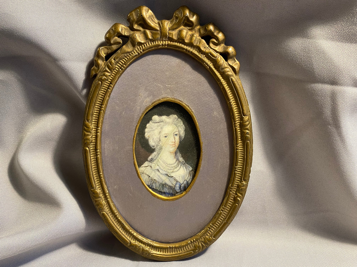 Miniatur-Gemälde Dame Österreich 1850er