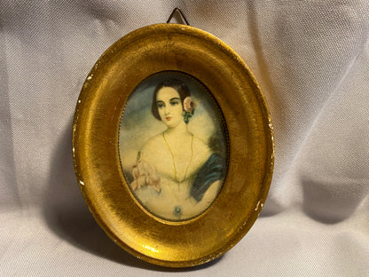 Miniatur-Gemälde junge Frau Österreich-Ungarn 1850er