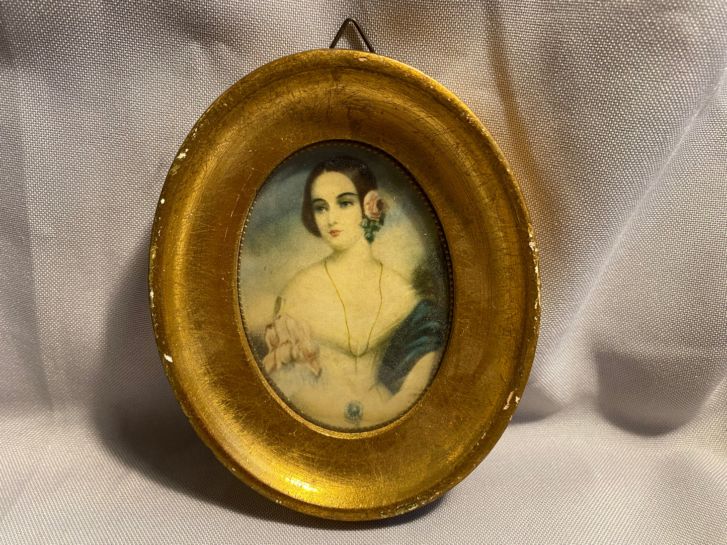 Miniatur-Gemälde junge Frau Österreich-Ungarn 1850er