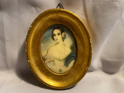 Miniatur-Gemälde junge Frau Österreich-Ungarn 1850er