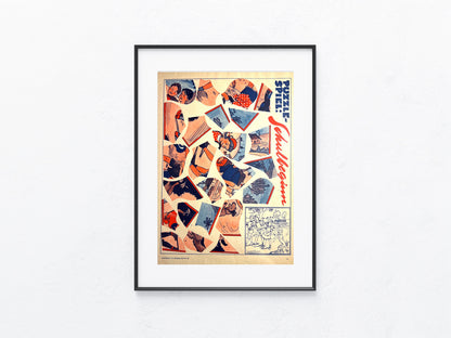Puzzle-Spiel Schulbeginn 1950er