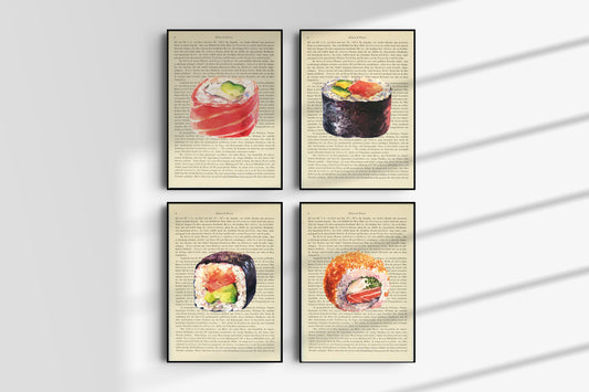 Sushi Prints - 4er Set