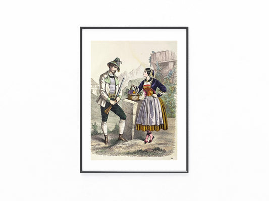 Tiroler Trachten 1856 Original | Alpen Kostüme Mode Kleidung | Historische Volkskunde