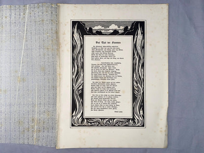 Gustav Falke Thal der Flammen 1900 | Typografie Art Nouveau Original Jugendstil