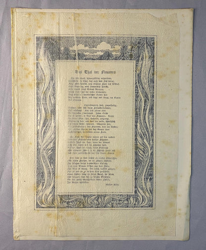 Gustav Falke Thal der Flammen 1900 | Typografie Art Nouveau Original Jugendstil