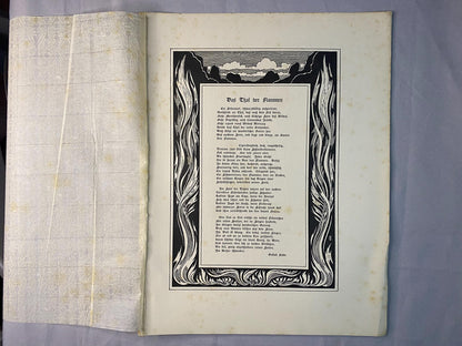 Gustav Falke Thal der Flammen 1900 | Typografie Art Nouveau Original Jugendstil