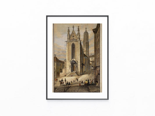 1850 Kirche Maria am Gestade Salvatorgasse | kolorierter Stahlstich Wien | Redemptoristen