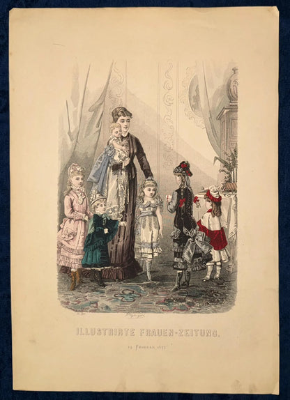 1877 Original Kinder & Damen Mode Druck | Modeblatt Gründerzeit