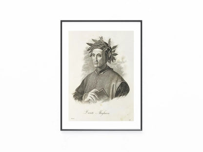 1856 Dante Alighieri Original Stahlstich | Dichterporträt Inferno Hölle Göttliche Komödie