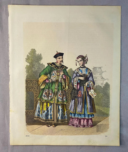 1856 Chinesische Trachten Original | Würdenträger China Mode Kostüme Historisch