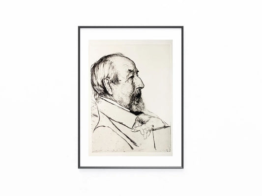 1895 Original Radierung Hans Olde Klaus Groth | Porträt des Dichters PAN