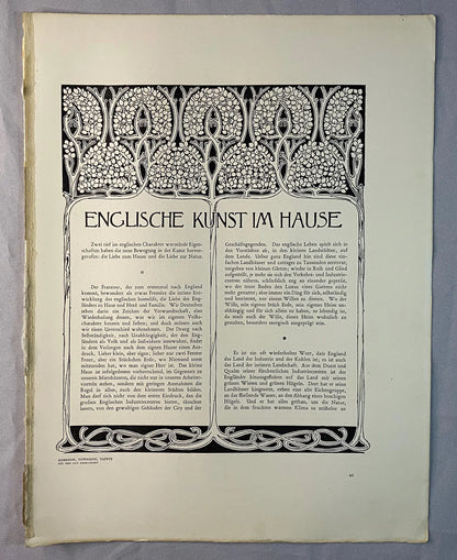 Jugendstil Druck Englische Kunst im Hause 1900 | Typografie Jugendstil Art Nouveau