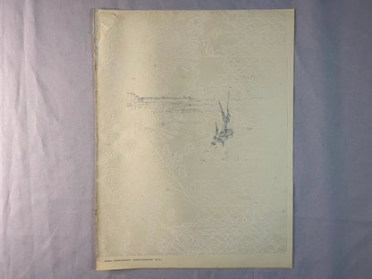 Original Druck Segelboot Küste 1900 | Küstenlandschaft im Jugendstil