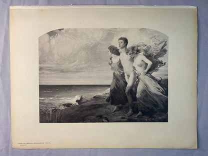 Ludwig von Hofmann Frühlingssturm 1900 | Jugendstil Aktstudie Original Druck