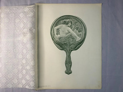 Jugendstil Original Ludwig Hofmann Studie 1900 | Akt Ornament Spiegelmotiv