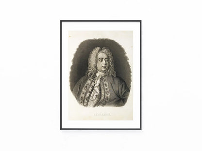 1856 Georg Friedrich Händel Original Stahlstich | Barockmusik Portrait Porträt Komponist